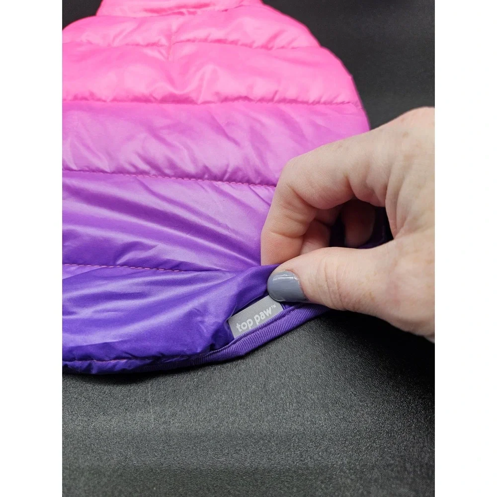 Top Paw Pink Purple Ombre Dog Puffer Coat XS Dog‎ Coat